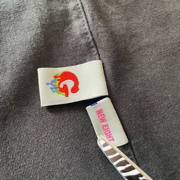 Maybe Crazy Men’s XL Black Streetwear Tee T-Shirt Drawstring Collar Lightning - Picture 6 of 7